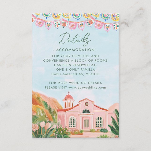 Carte D'accompagnement Destination Mariage Pink Mexico  (Devant)