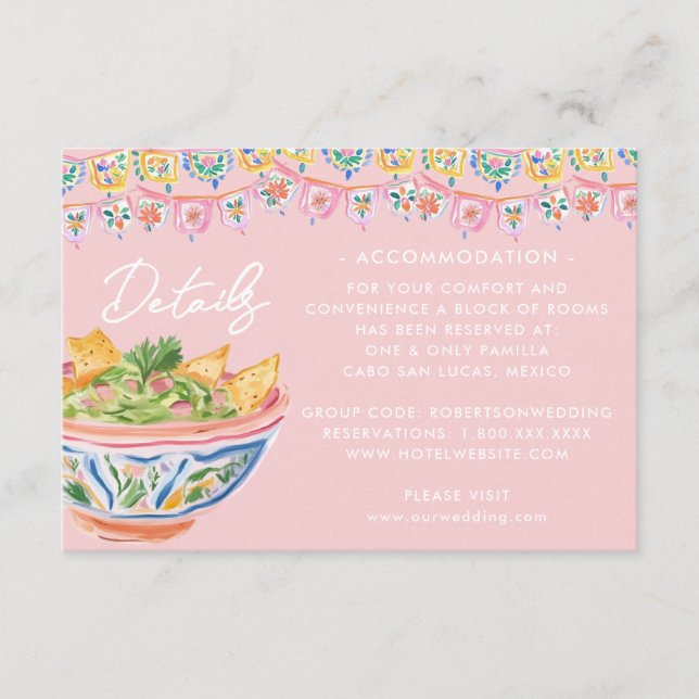 Carte D'accompagnement Destination Mariage Pink Mexico  (Devant)