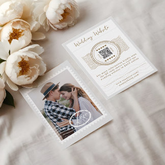 Carte D'accompagnement Destination Mariage thème Voyage QR Code photo