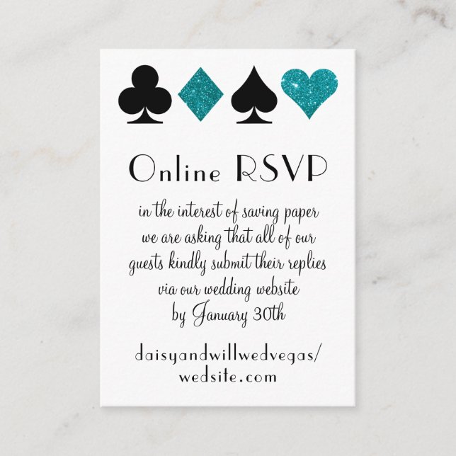 Carte D'accompagnement Destiny Las Vegas Mariage en ligne RSVP Parties sc (Devant)