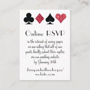 Carte D'accompagnement Destiny Las Vegas Mariage en ligne RSVP Red Partie