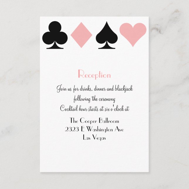 Carte D'accompagnement Destiny Las Vegas Mariage Réception Informations s (Devant)