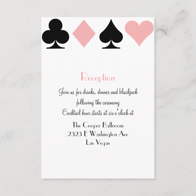 Carte D'accompagnement Destiny Las Vegas Mariage Réception Informations s (Devant)
