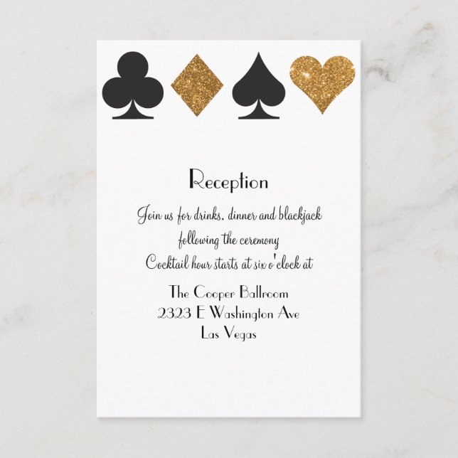 Carte D'accompagnement Destiny Las Vegas Réception Faux Gold Parties scin (Devant)