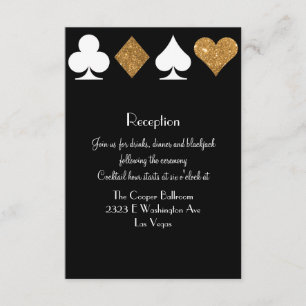 Carte D'accompagnement Destiny Las Vegas Réception Faux Gold Parties scin