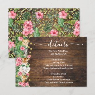 Carte D'accompagnement Détail de Baby Shower Animaux Sauvages de Safari R