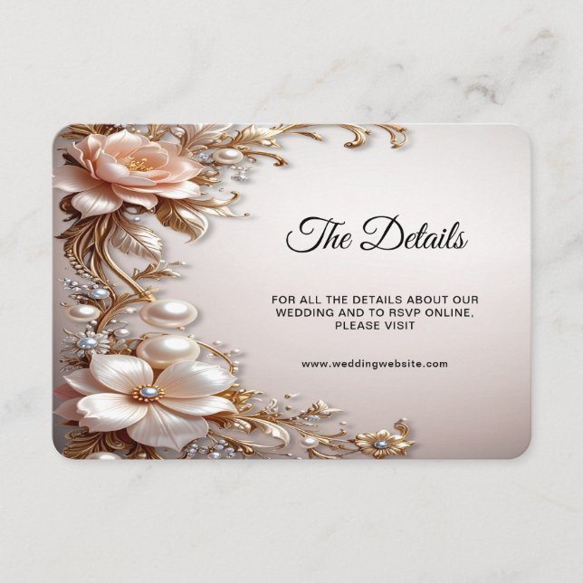 Carte D'accompagnement Détail de fleurs roses et blanches douces (Devant)