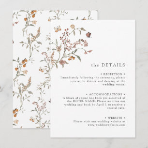 Carte D'accompagnement Détail de fleurs sauvages bohème