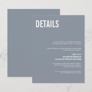 Carte D'accompagnement Détail de mariage avec une typographie simple et p
