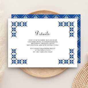 Carte D'accompagnement Détail de mariage brodé ukrainien bleu et noir