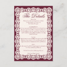 Détail de mariage burgundy dentelle ivoire vintage