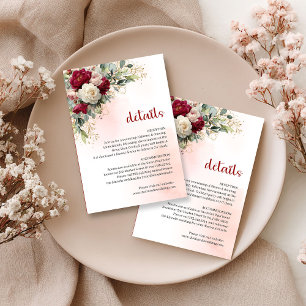 Carte D'accompagnement Détail de mariage floral blanc romantique de Bourg