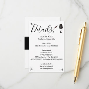 Carte D'accompagnement Détail du mariage Stylo et Inkwell Petits déta