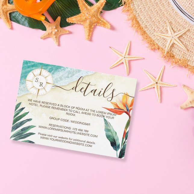 Carte D'accompagnement Détail du monogramme du passeport de destination d (Créateur téléchargé)