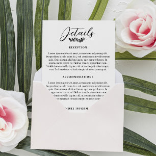 Carte D'accompagnement Détail élégant de mariage avec pousse de verdure