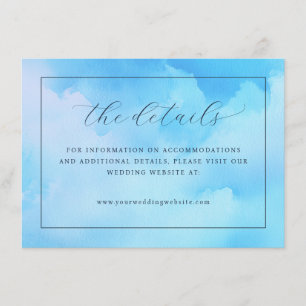 Carte D'accompagnement Détails aquarelle bleu serein