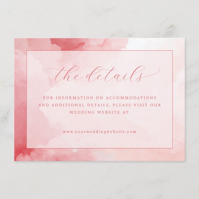 Carte D'accompagnement Détails aquarelle rose romantique (Devant)