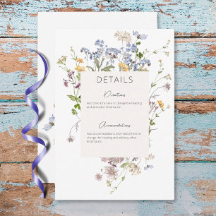 Carte D'accompagnement Détails blancs Fleurs sauvages Boho Delicate