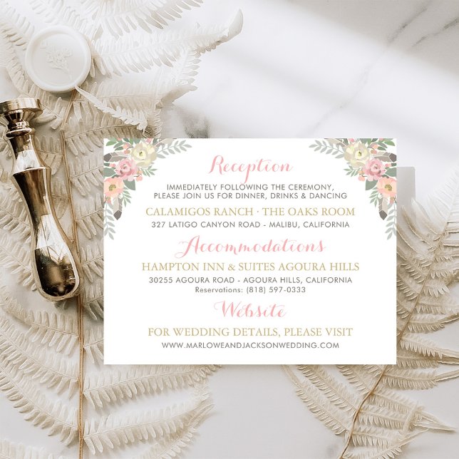 Carte D'accompagnement Détails Bouquet Floral Rose Clair (Créateur téléchargé)