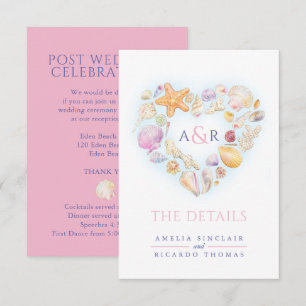 Carte D'accompagnement Détails changements coquilles coeur mariage