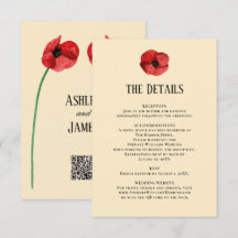 Détails Coquelicot Réception Information Mariage 