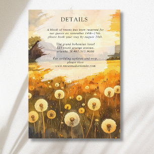 Carte D'accompagnement Détails d'art aquarelle de grange à pissenlit d'au