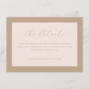 Carte D'accompagnement Détails de calligraphie beige élégants