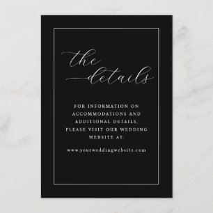 Carte D'accompagnement Détails de calligraphie noire élégants