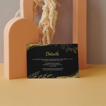 Détails de conception de feuille de mariage en or 