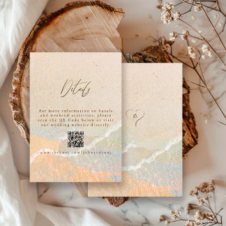 Carte D'accompagnement Détails de destination de mariage à la plage de Sa