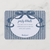 Détails de fête de bébé en jean bleu à noeud coque