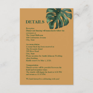 Carte D'accompagnement Détails de feuilles de palmier tropicales vertes