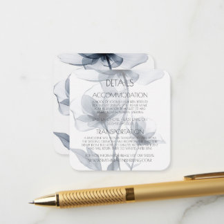 Carte D'accompagnement Détails de fleurs translucides bleues personnalisé