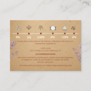 Carte D'accompagnement Détails de la chronologie de mariage en terre cuit