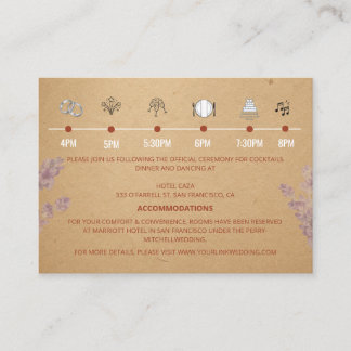 Carte D'accompagnement Détails de la chronologie de mariage en terre cuit