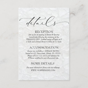 Carte D'accompagnement Détails de la classique florale blanche