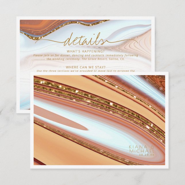 Carte D'accompagnement Détails de la stratégie de Parties scintillant Abs (Devant / Derrière)