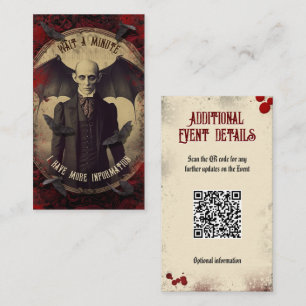 Carte D'accompagnement Détails de l'événement Code QR Dracula Vintage Hal