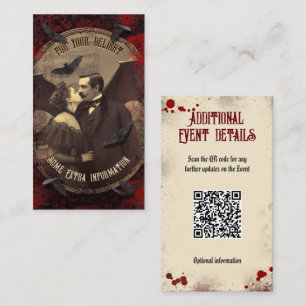Carte D'accompagnement Détails de l'événement Code QR Halloween Romantiqu