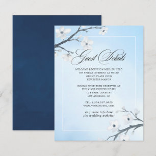 Carte D'accompagnement Détails de l'invité de mariage aux fleurs de ceris