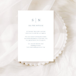 Carte D'accompagnement Détails de l'invité de mariage minimal blanc et po