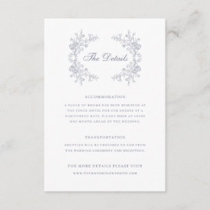 Carte D'accompagnement Détails de mariage à la chinoiserie florale vintag