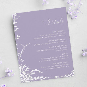 Carte D'accompagnement Détails de mariage à la lavande dans une arche de