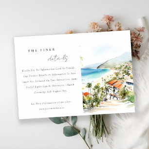 Carte D'accompagnement Détails de mariage à l'aquarelle à Puerto Vallarta