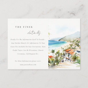 Carte D'accompagnement Détails de mariage à l'aquarelle à Puerto Vallarta