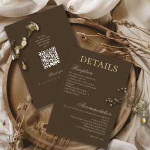 Carte D'accompagnement Détails de mariage à l'écriture minimaliste Moody