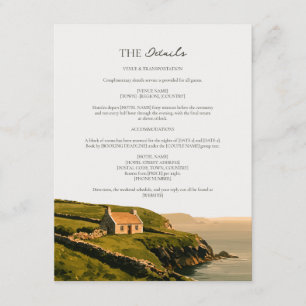 Carte D'accompagnement Détails de mariage à Ochre Moss Cottage Cliffs en