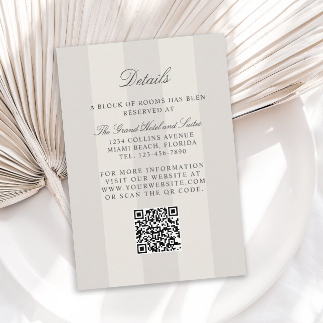 Carte D'accompagnement Détails de mariage à rayures simples de cabane de  (Créateur téléchargé)