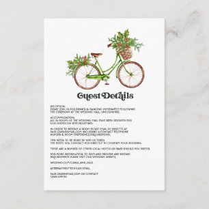 Carte D'accompagnement Détails de mariage à vélo rétro Holly et Ivy