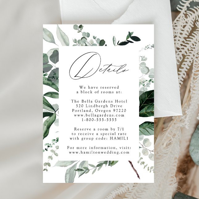 Carte D'accompagnement Détails de mariage Abondant de verdure (Créateur téléchargé)